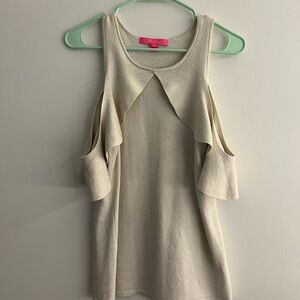 NWOT Lilly Pulitzer Cream Knit Cold Shoulder Top